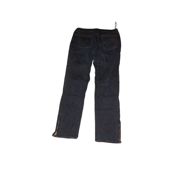 Anne Klein Stretch Jeans Women Sz 12 Blue Denim‎ Dark Straight Zipper Leg - Picture 6 of 6